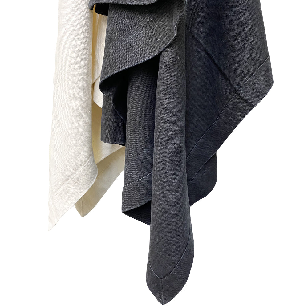 Pure Linen Bath and Hand Towel Set - Flax Spa Towel Set - Grey Sauna L